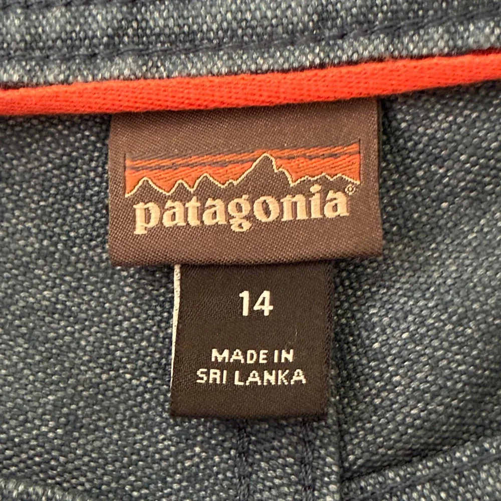 Patagonia Womens Size 14 Hemp Blend Shorts Blue Utility Hiking Canvas